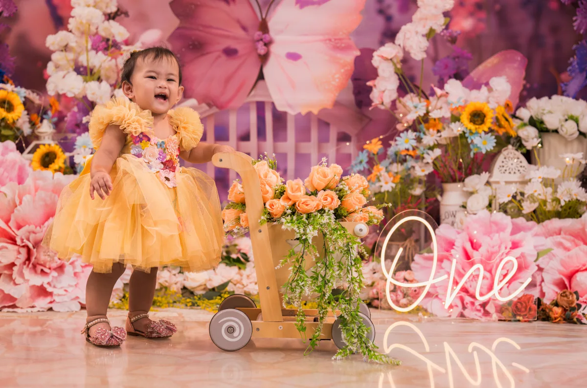 Esther celebrating her first birthday